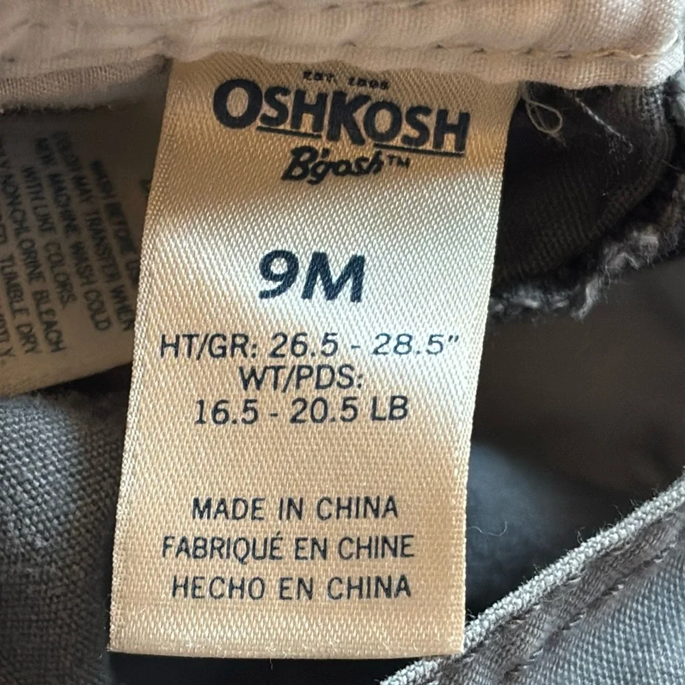 Oshkosh 9M Blue Gray Overall Baby 9M Oshkosh Gray Blue overalls 9 Month